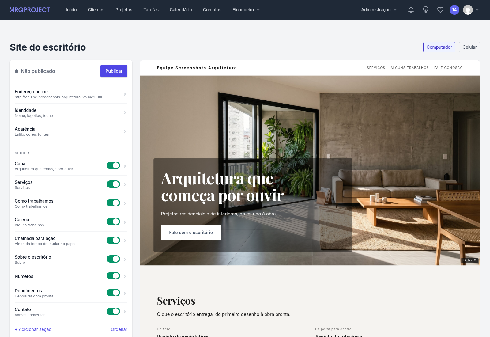 Site do escritório › painel.