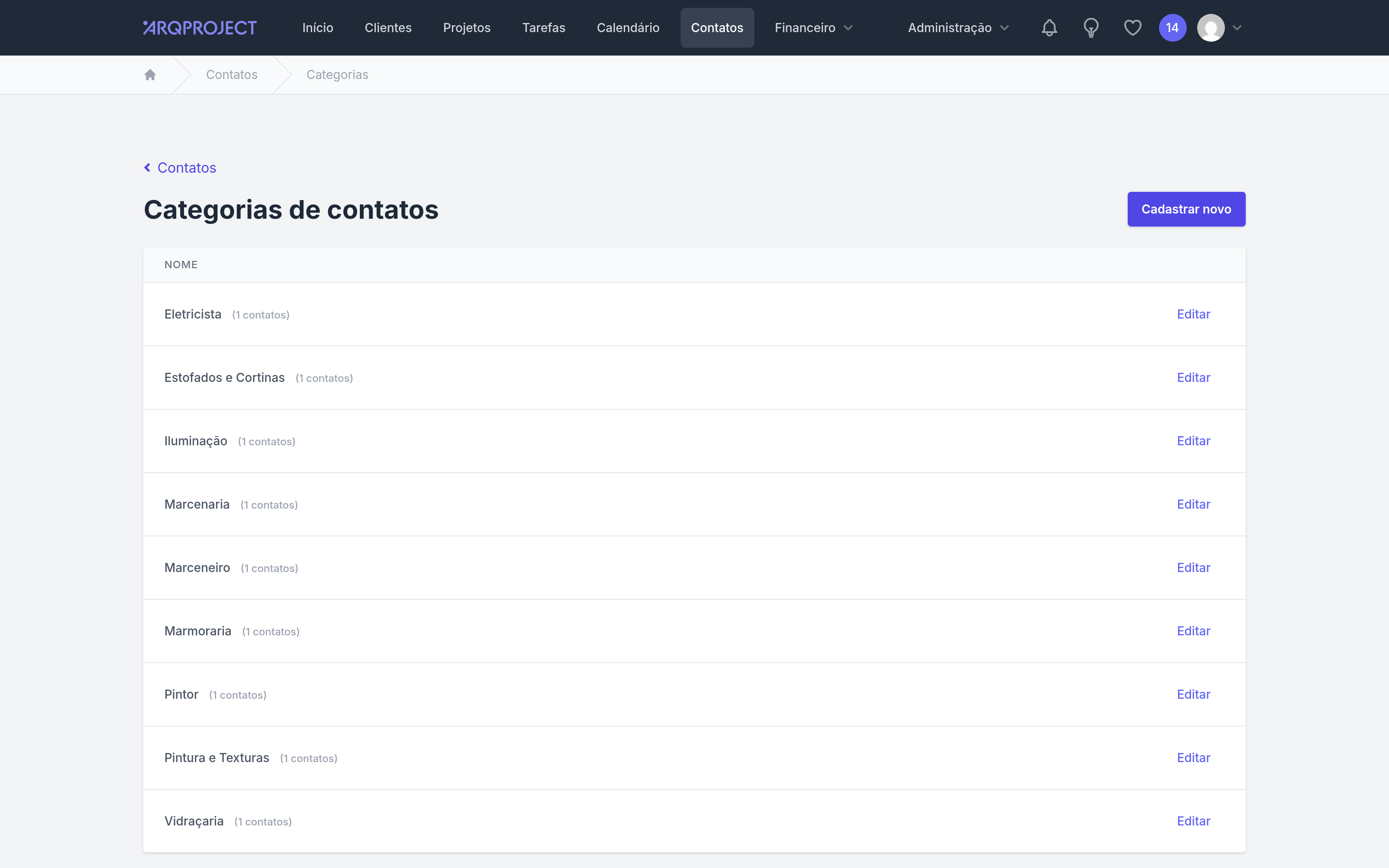 Contatos › Categorias.