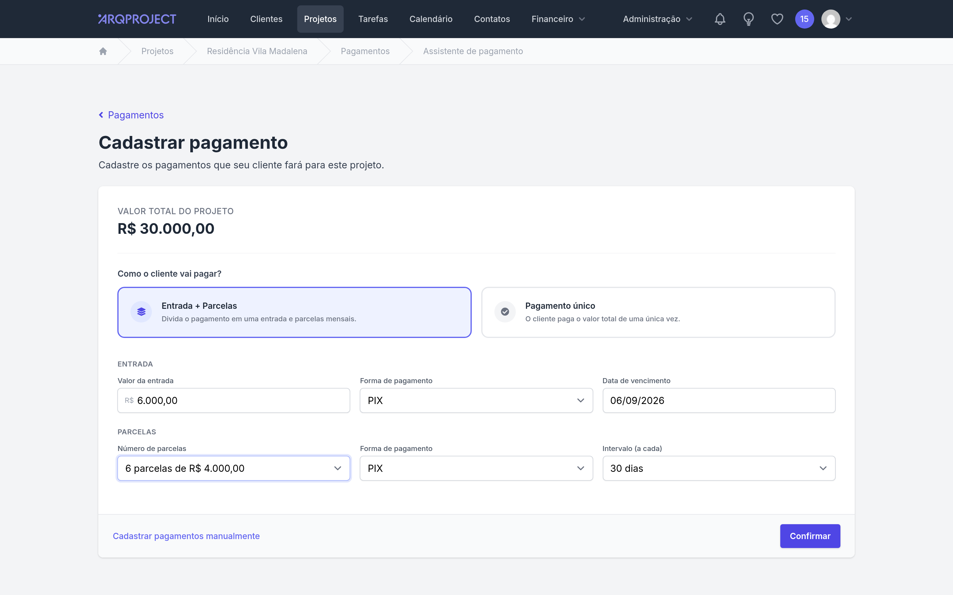 Assistente de pagamento.