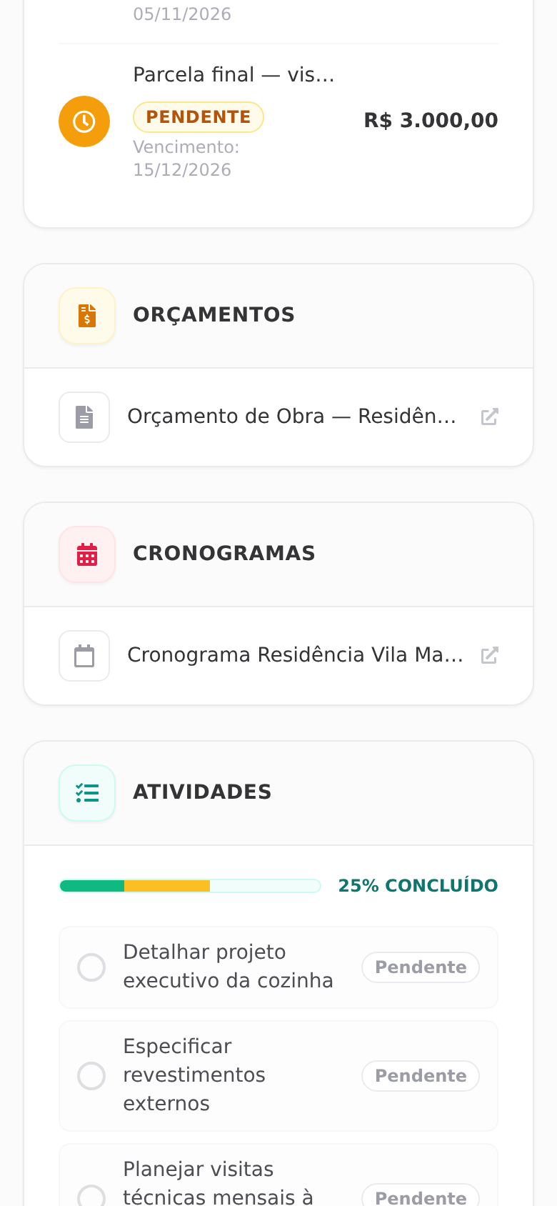 Site do projeto no celular.